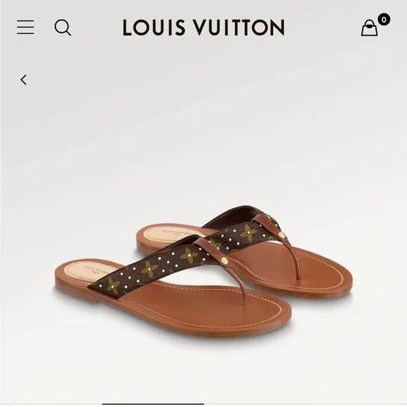 Footwear Flats Louis Vuitton Double Strap Sandals Louis Vuitton